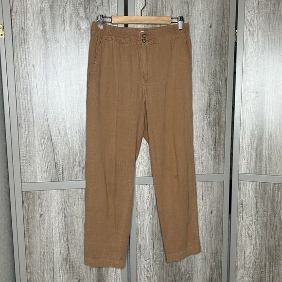 Marine Layer Womens Pants S High Rise Elastic Waist Zipper Pockets Straight Leg - Picture 1 of 6